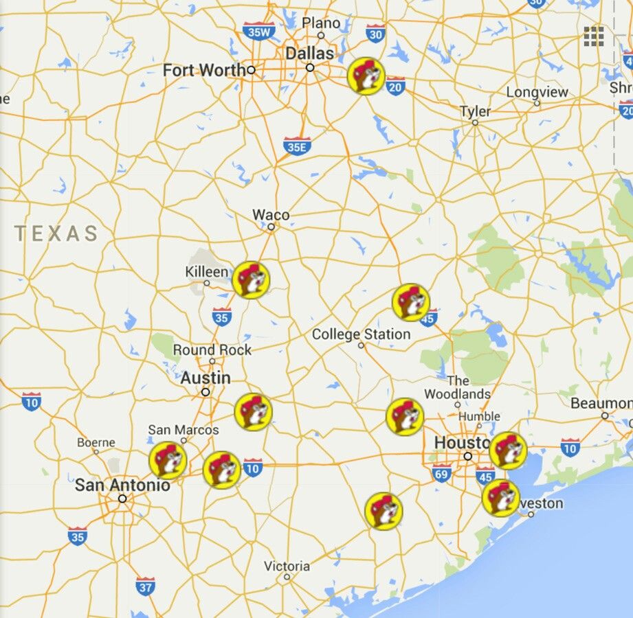 buc-ee's locations map